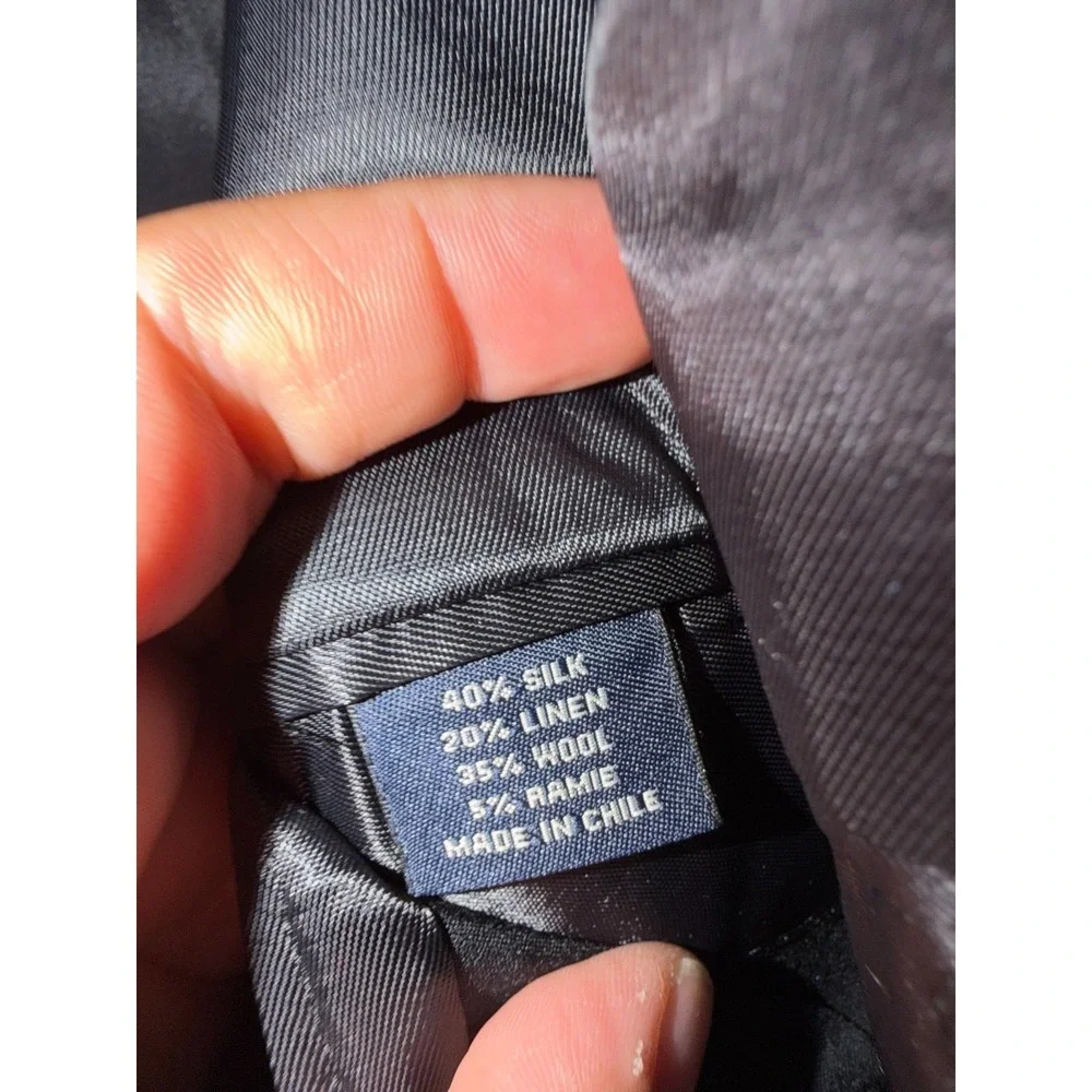 Brooks Brothers 346 Mens 41R Navy Blue Wool Silk Linen Blazer Lined